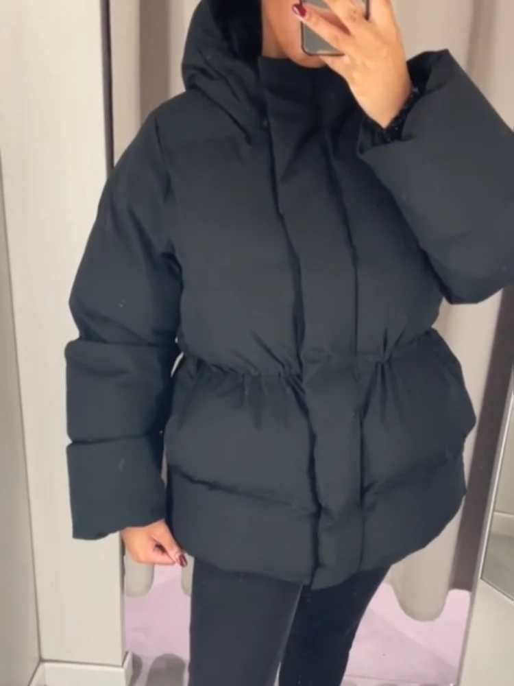 Winter Cotton Coat Jacket Down Cotton-padded Thickened Hooded Puffer Jacket For Men And Women Casual Loose Fit OuterwearT251105