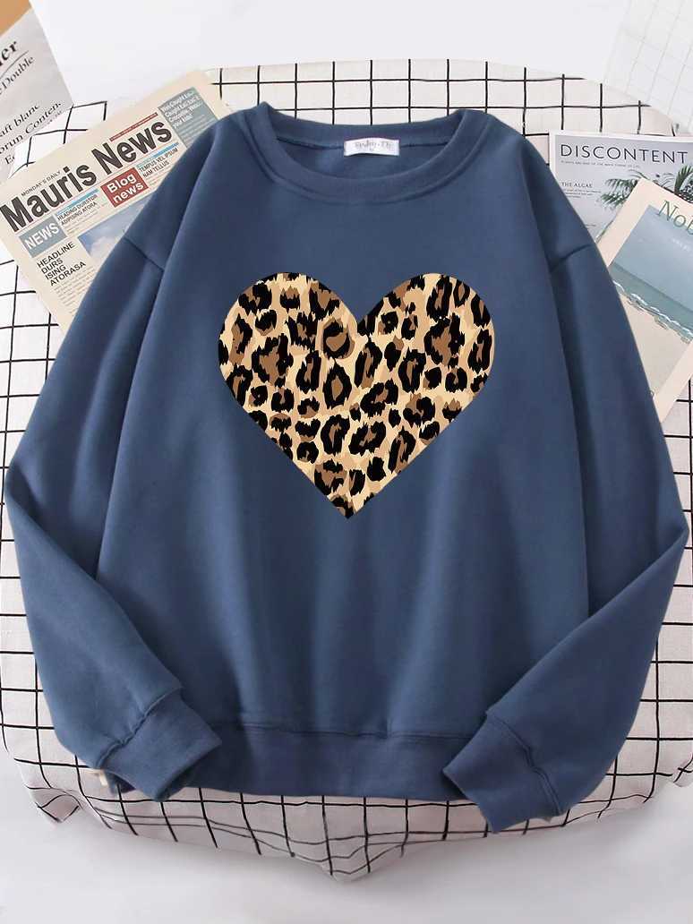 Creative Leopard Love Pattern Womens Hoodies Fashion Casual Hoodie hip hop S-XXL Hoody Oversize High Quality Sportswears FemaleT251105