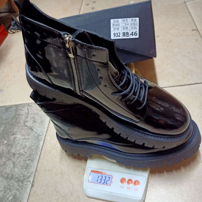Men's shoe plus size new casual fashionable mid top Martin Korean version trendy side zipper leather boots