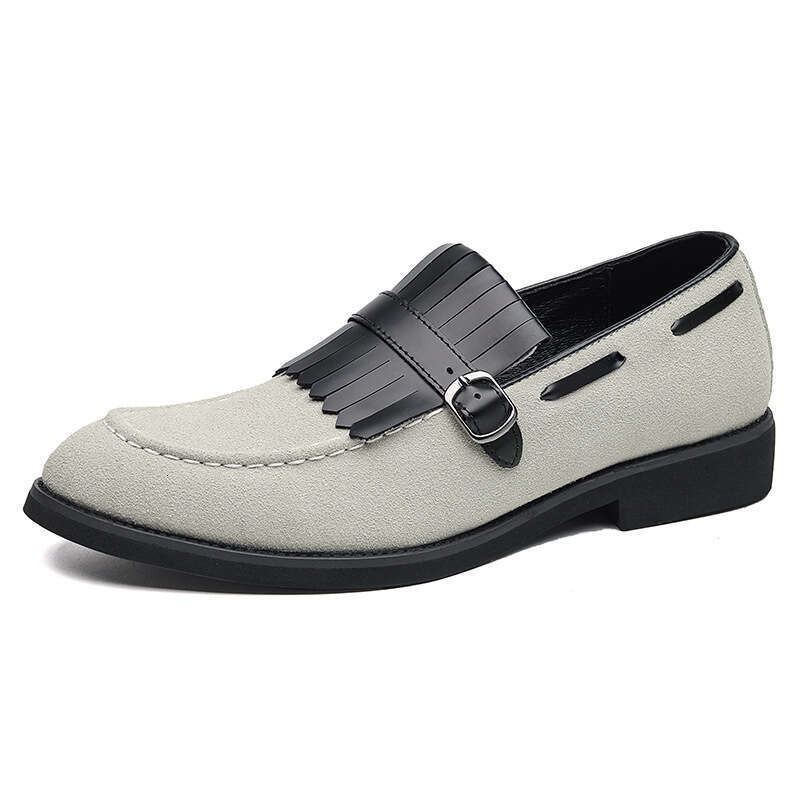 Large 2023 Spring and Autumn new men's leather shoes 38-48 size British tassel set foot loafers