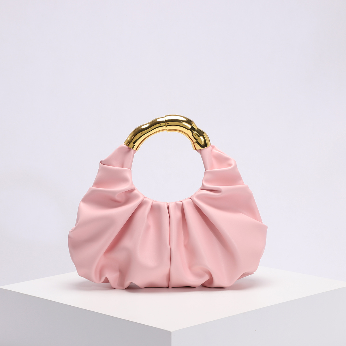 new women's cloud bag with pleated design asymmetrical hardware high-end and simple handbag