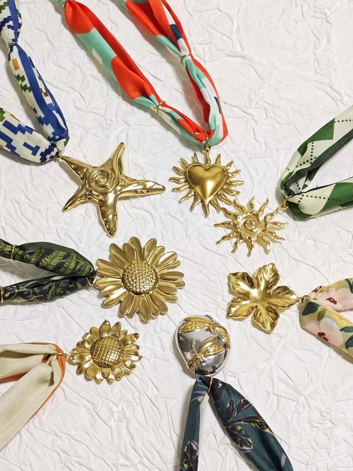 Trendy Scarf Necklace Starfish Seashell Sun Charm Pendant Stainless Steel 18K Gold Plated Waterproof Women Jewelry Gifts 251031