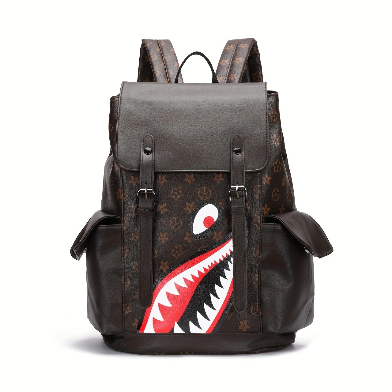 Free Shipping New High Quality Printed Business Backpack Large Capacity Unisex Trendy Backpack Travel Bag Computer Bag Brown Black