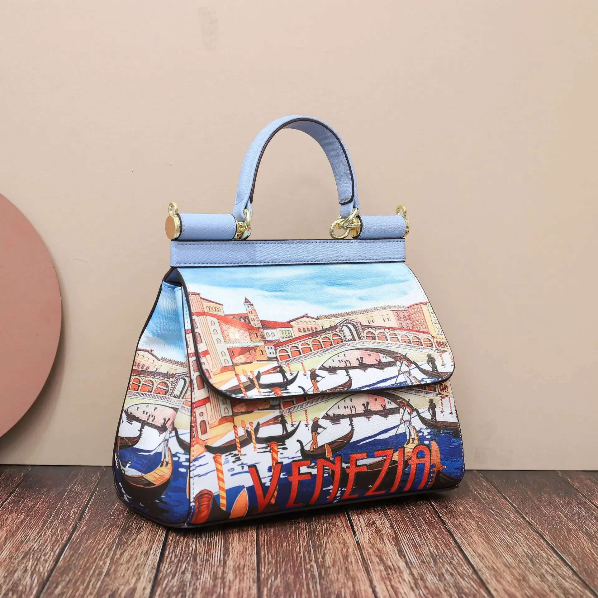 Women Bags Leather Vintage Painting Art Purse Handbags Girl Shoulder Cross Body Messenger Bag Female Totes Bracciai Style