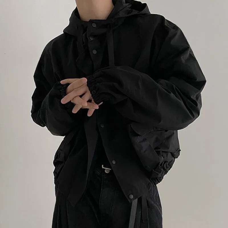 IEFB New Style Hooded Jacket Spring Loose Trend Cargo Jackets Zipper Solid Color Fashion Tide 2023 Casual Men's Clothing 9A7586