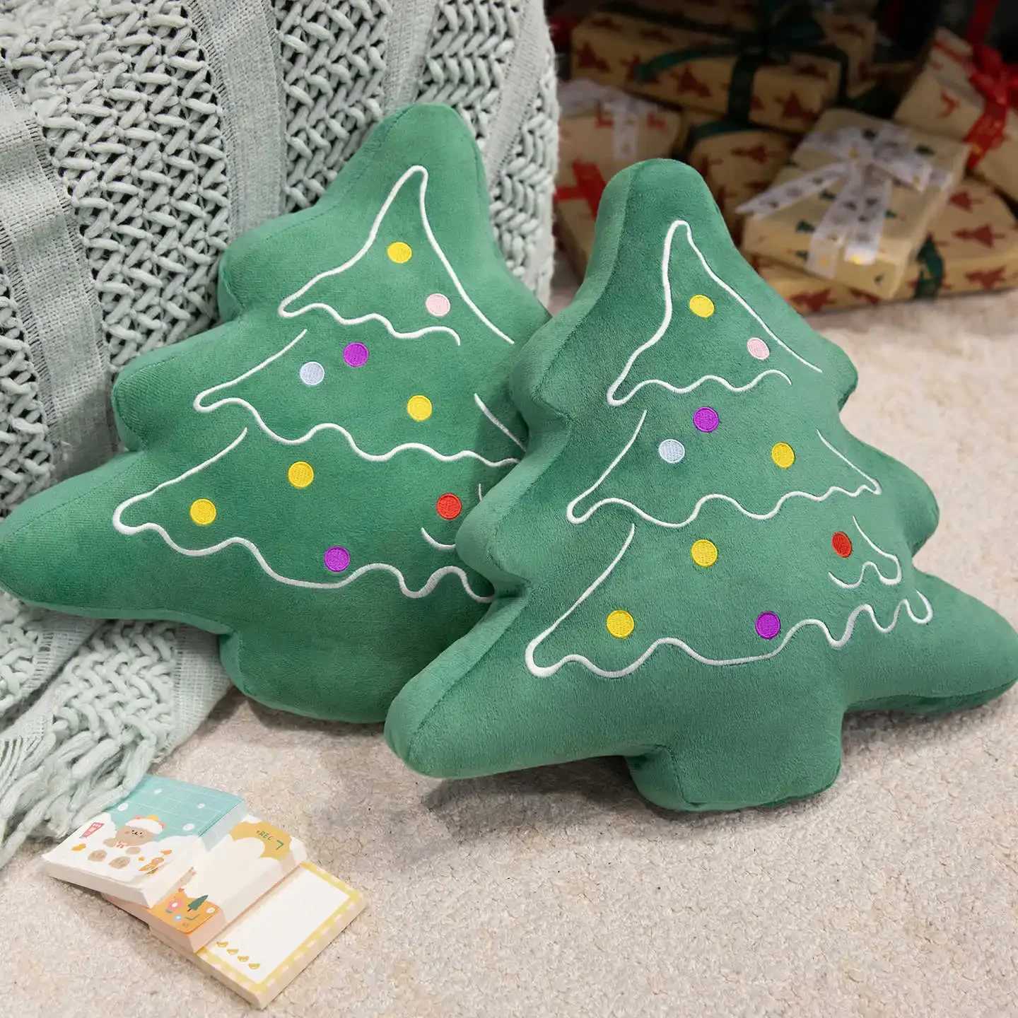 Lovely Christmas Tree Back Cushion Cartoon Tree Throw Pillow Home Decor Christmas Decorations Comfortable Cuddly Pillow Cushion Y251105
