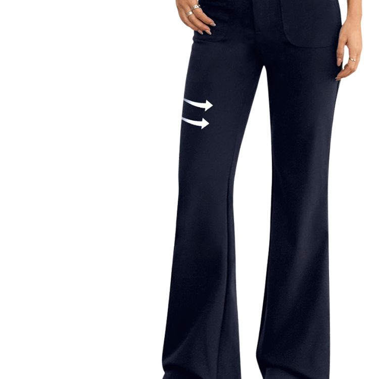 Elegant Womens High Waisted Flared Pants - 3D Tailored Slim Fit Design for Business Commutes--113