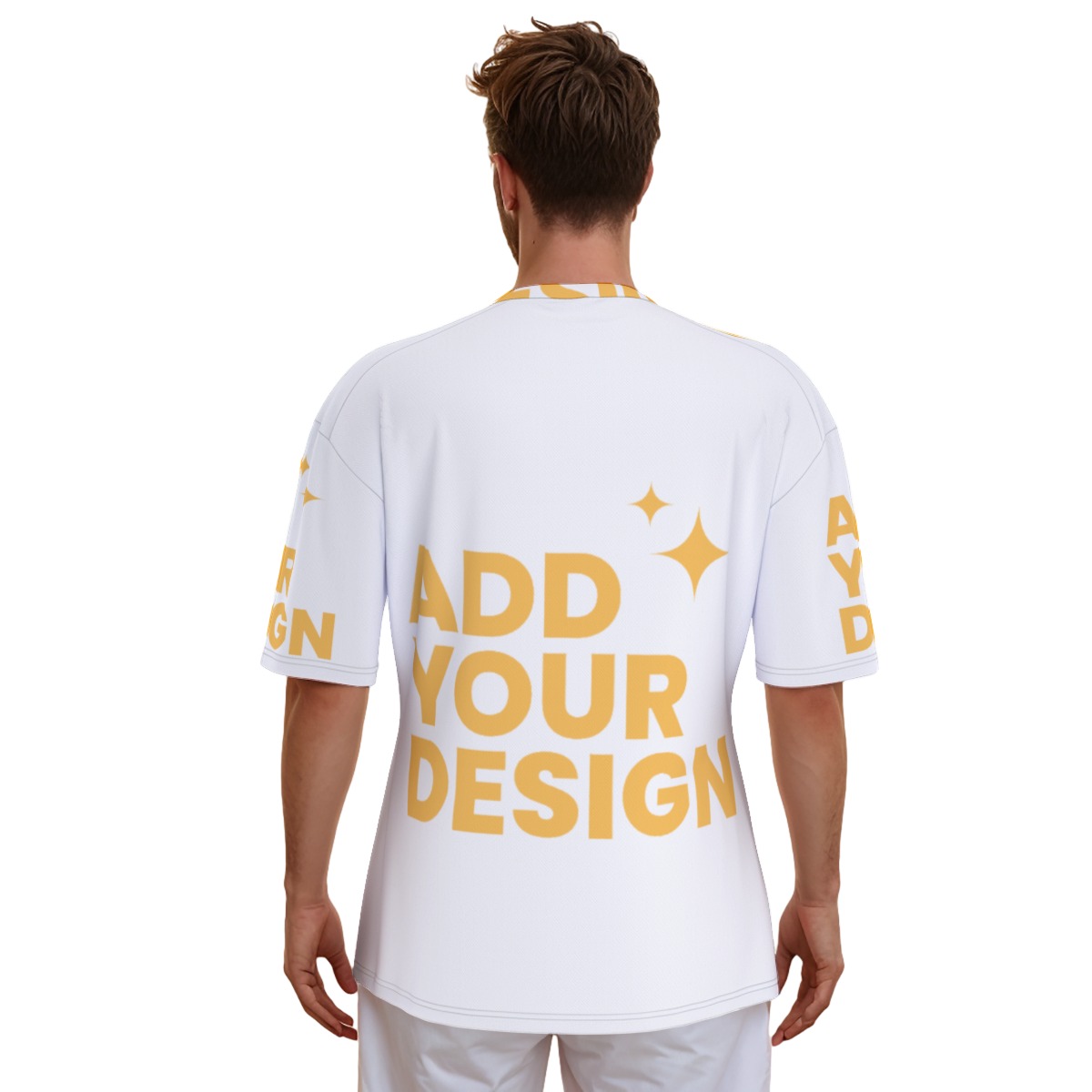 Men's Football Jersey All-Over Print, V-Neck Breathable Soccer Shirt, Lightweight Sports Top 100% Polyester Custom Team Uniform