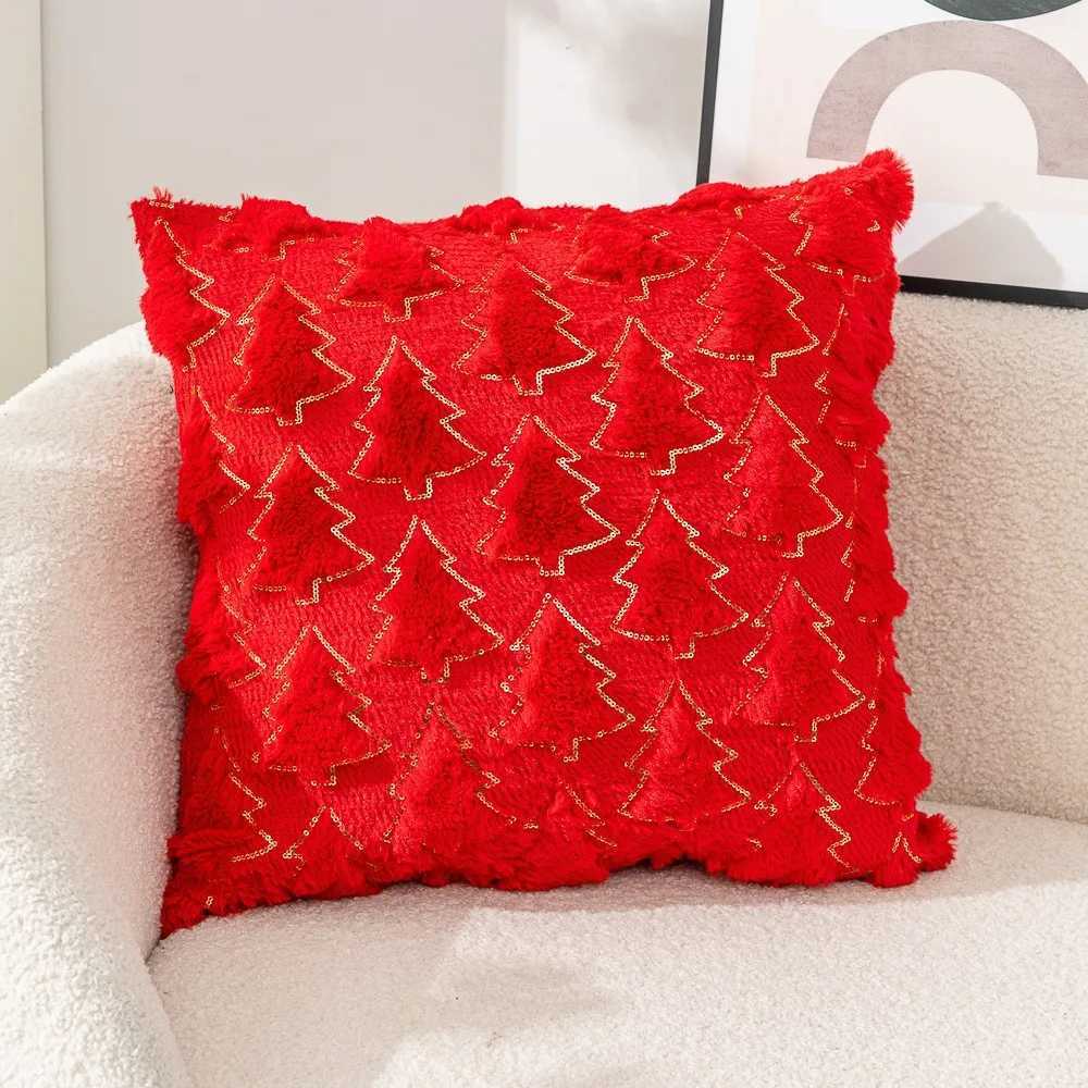 New Christmas Lights Embroidery Pillow Cover American Retro Living Room Sofa Pillow Cushion Christmas Atmosphere Home Decoration Y251105