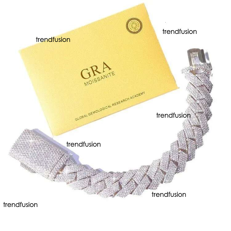 Moissanite bracelet Necklace s Rap hip-hop style Fashion punk full of dias Cuban chain