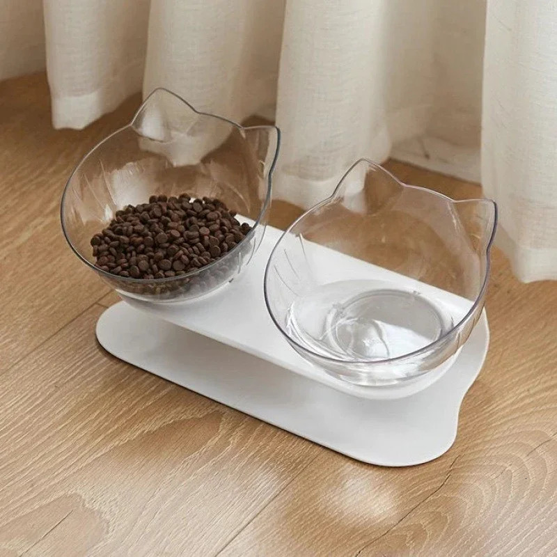 Anti slip dual cat bowl dog bowl pet feeder with stand cat water bowl food pet bowl 250403