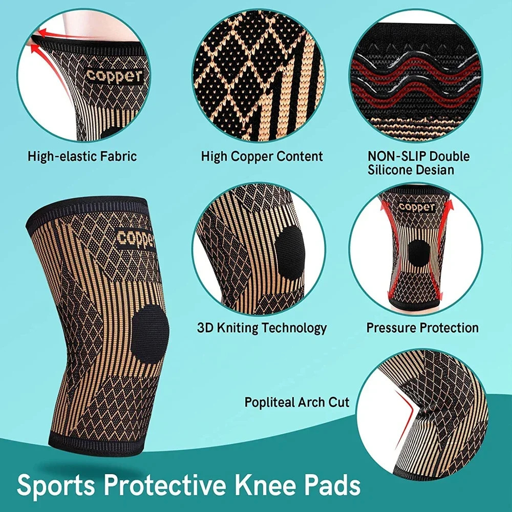 Copper Knee Brace for Arthritis Pain Support-Copper Knee Sleeve for knee pain Compression sleeve for SportsKnee Pain Relief 251104