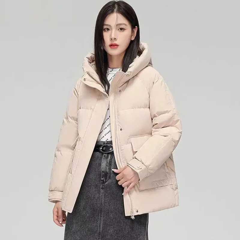 Womens Cotton-Padded Down Jacket Warm Cotton Jacket Korean Fashion Casual Cold Hooded Parker Outerwear WinterT251105