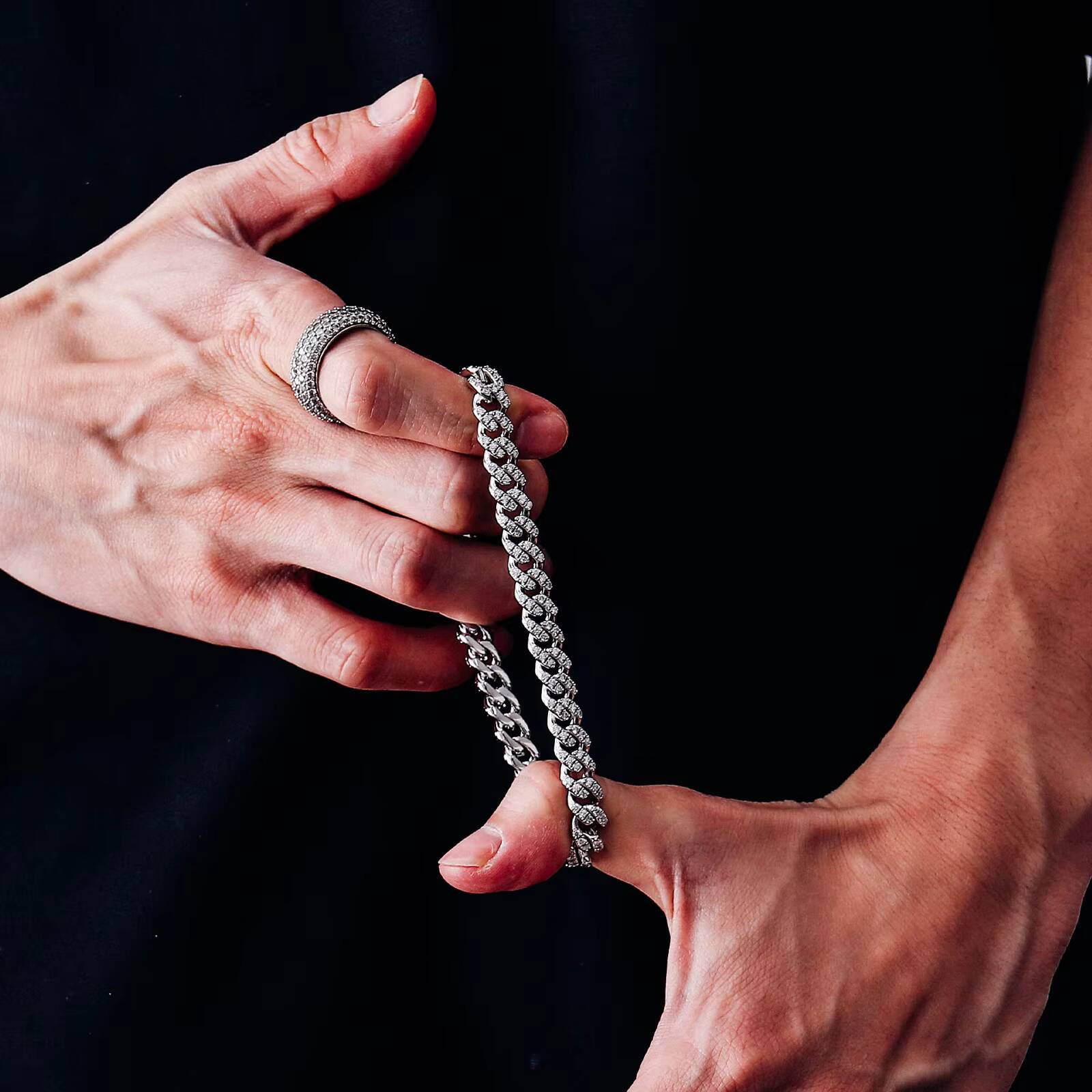 6mm Cuban Chain Bracelet 925 Silver Moissanite Cuban Link Chain Hip Hop Jewelry