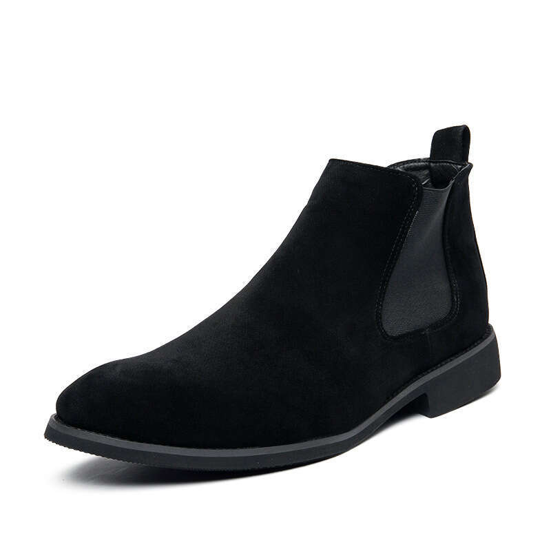 Large size short suede Chelsea boots 2023 autumn/winter British pointed casual frosted leather high top men's shoes