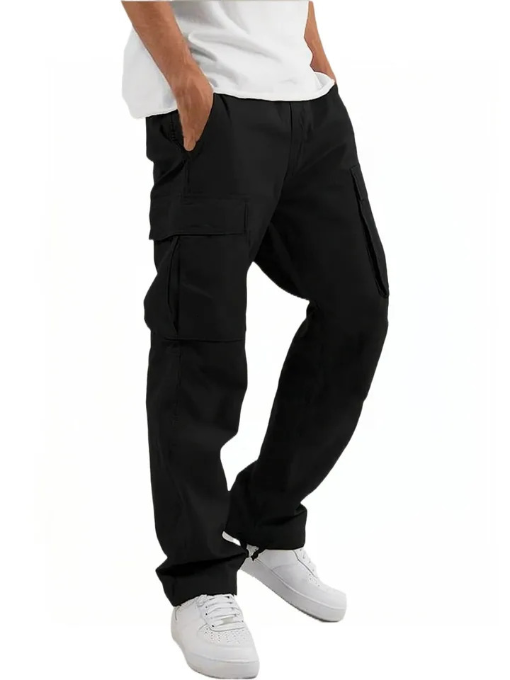 Mens casual loose cotton straight leg work pants mens loose fashion sports pants 251104