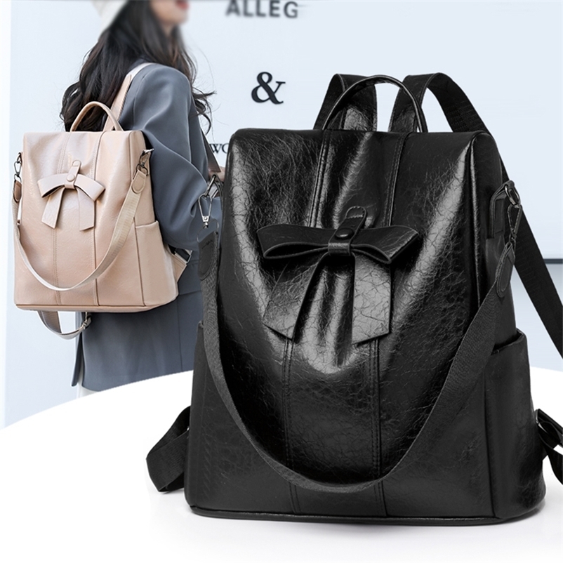 Anti Theft Backpack 2025 Retro Fashion Korean Version Versatile Soft Leather Bag Large Capacity Backpack251104ww