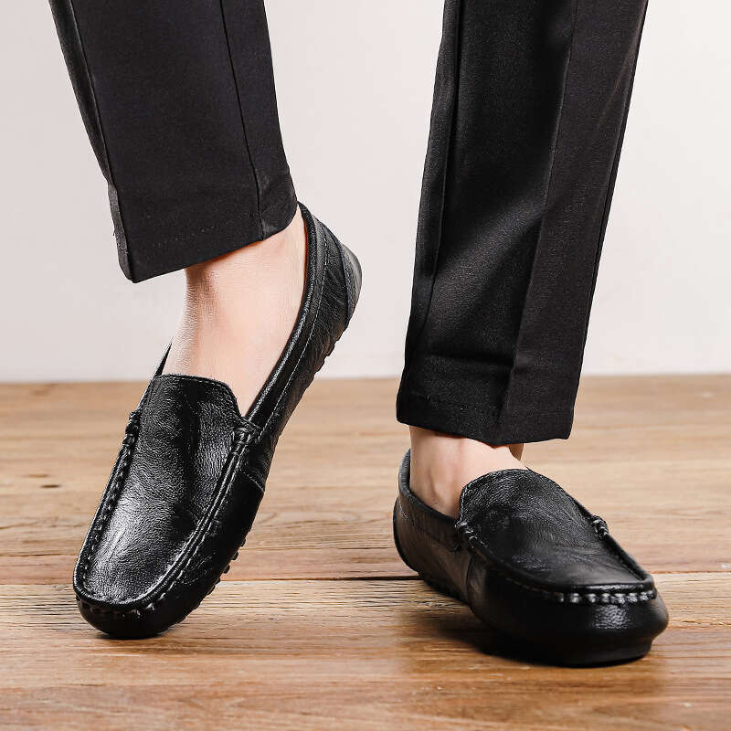 Large size cowhide bean sizes 37-47, lazy driving men, new British casual shoes for men