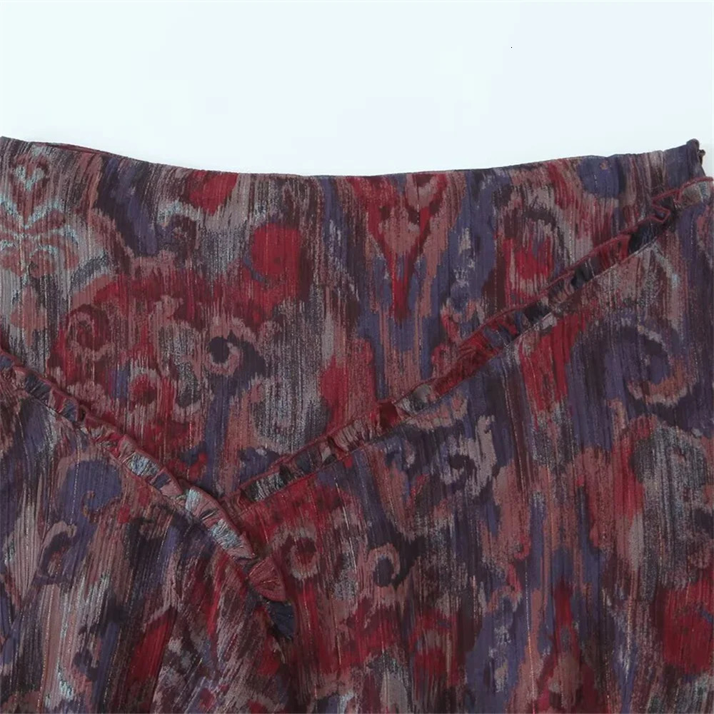 UNIZERA Womens Metallic Line Printed Mini Skirt Layered Decoration Spring/Summer Casual Womens Wear 250402