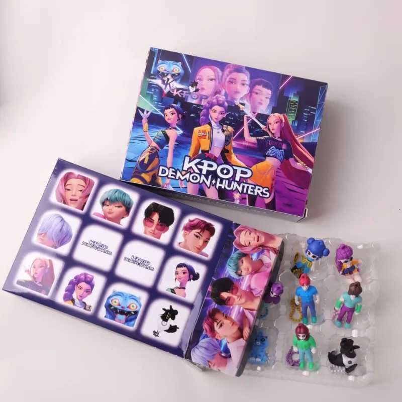 12/24pcs/Set Kpop Demon Hunters Keychain Pendant Derpys Tiger Rumi Mira Zoey Sussy Figurine Doll Fans Surprise Gift Blind Box K251105