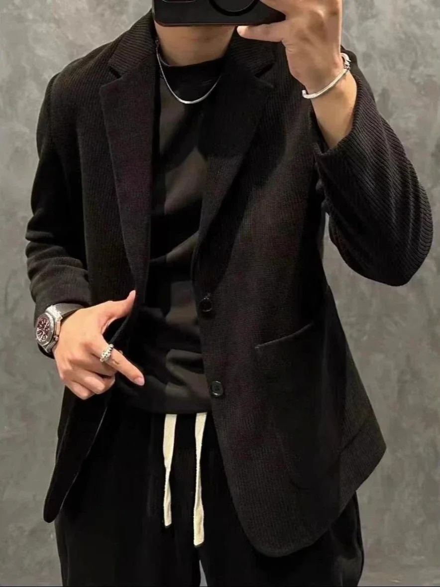 Full Suit for Men Big Size Blazer Business 2 Piece Outfit Set Man Apricot Gentleman Casual Trends Costumes Fashion Pants In 251105