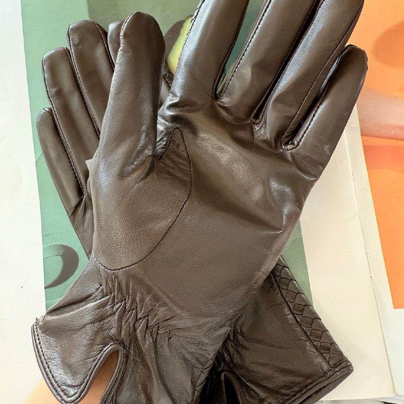 Retro Y2K Designer Luxury Women's Woven Leather Gloves Classic Multiple Colors Mittens Outdoor Warm Weatherproof Winter Accessory S1112