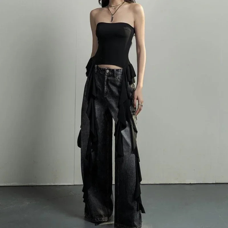 Y2k strapless womens summer clothing strapless womens vest 250403