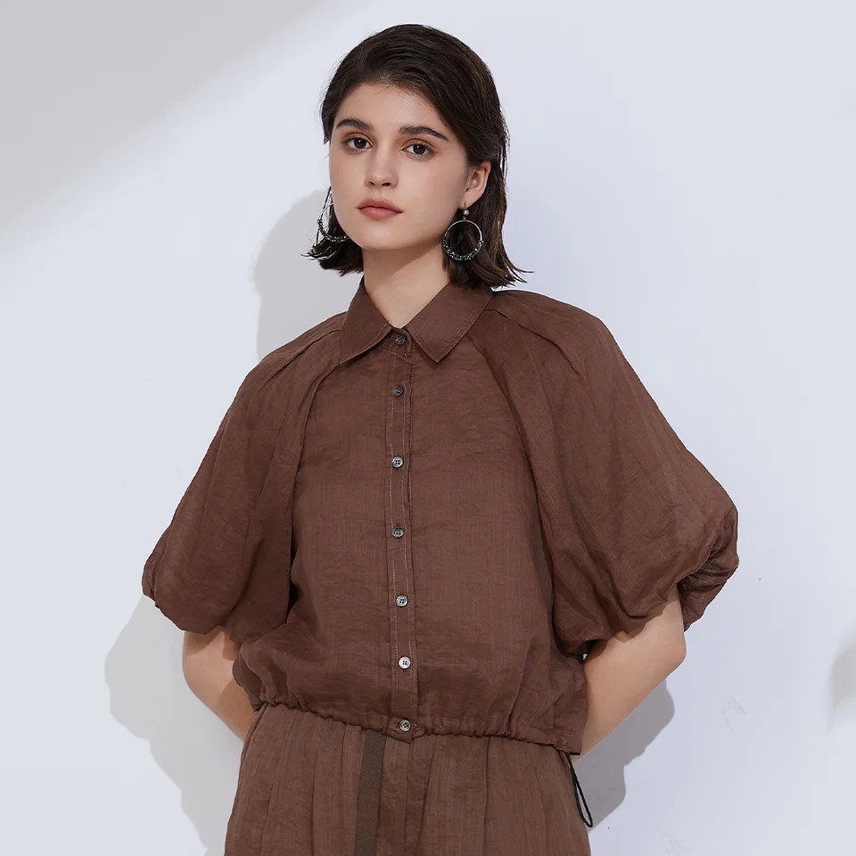 K2164W Ladies Summer Clothes Womens Clothing Shirts 100% high Quality n Linen Blouse 250402