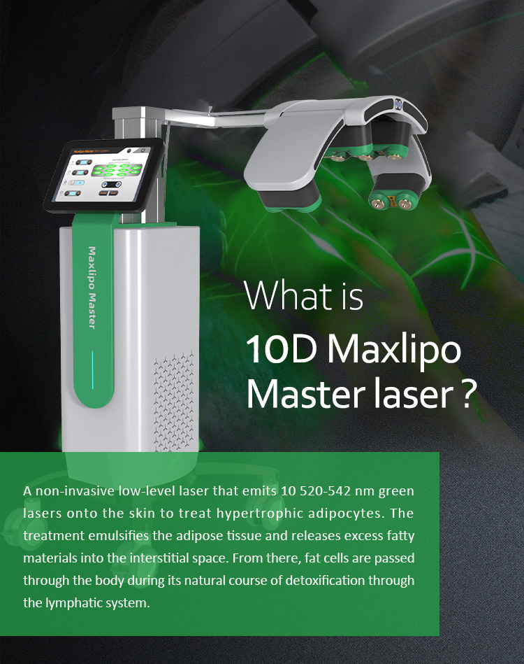 10D Laser Weight Loss Slimming Machine 10D 532 635 Green Light Max Lipo Laser for Master Pain Relief Beauty Personal Care