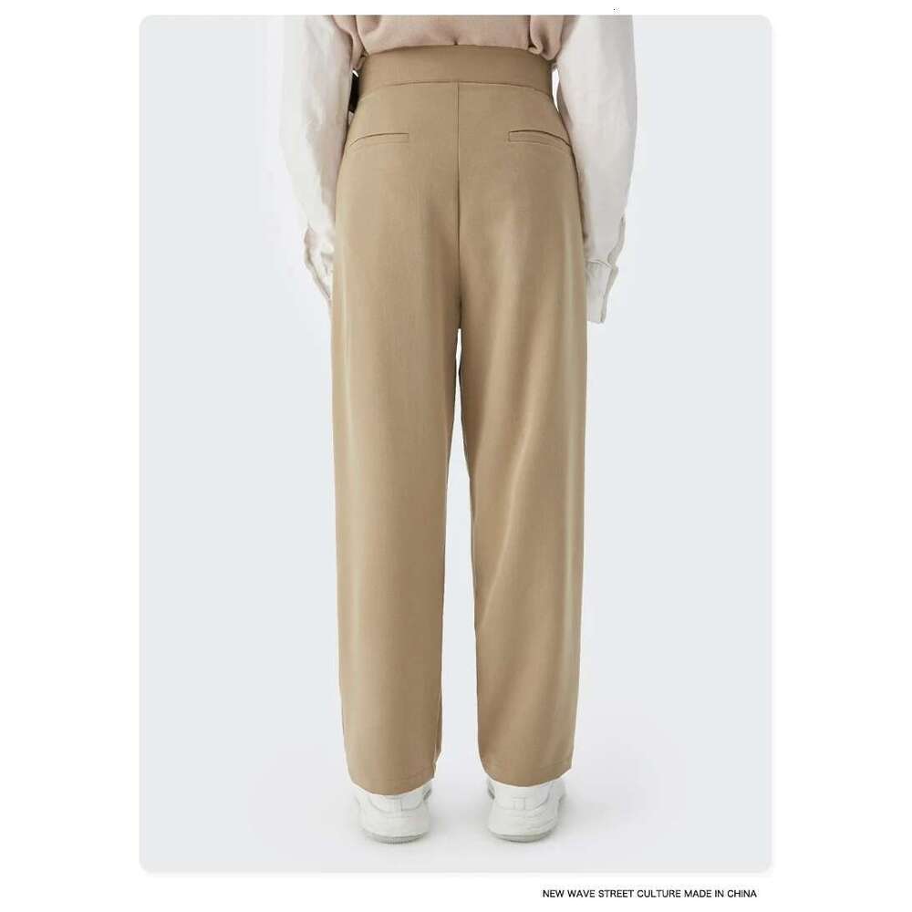 Men's Casual Fashion Straight Leg Suit Pants Men Black Dress Trousers Japanese Streetwear