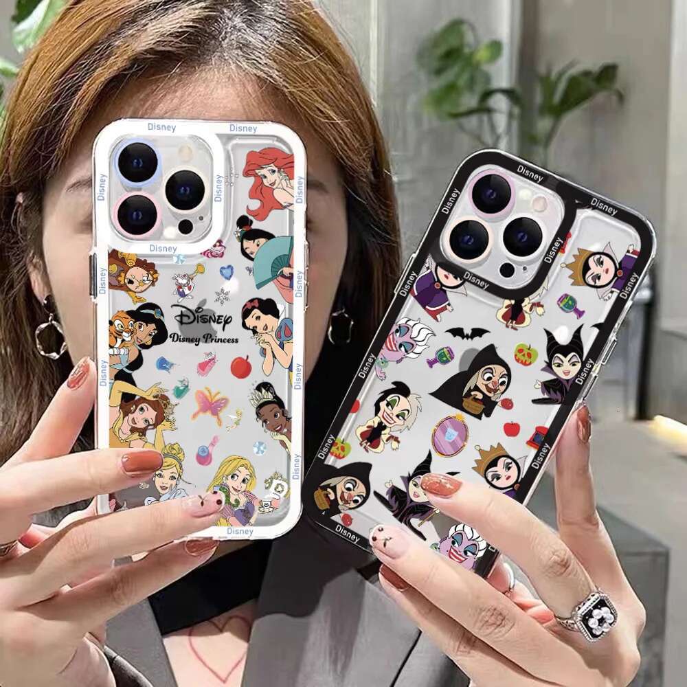 Princess Phone Case for IPhone 16 15 14 13 12 11 Mini Pro Max X XR XSMax 6S 6 7 8 Plus SE20 Transparent Cover