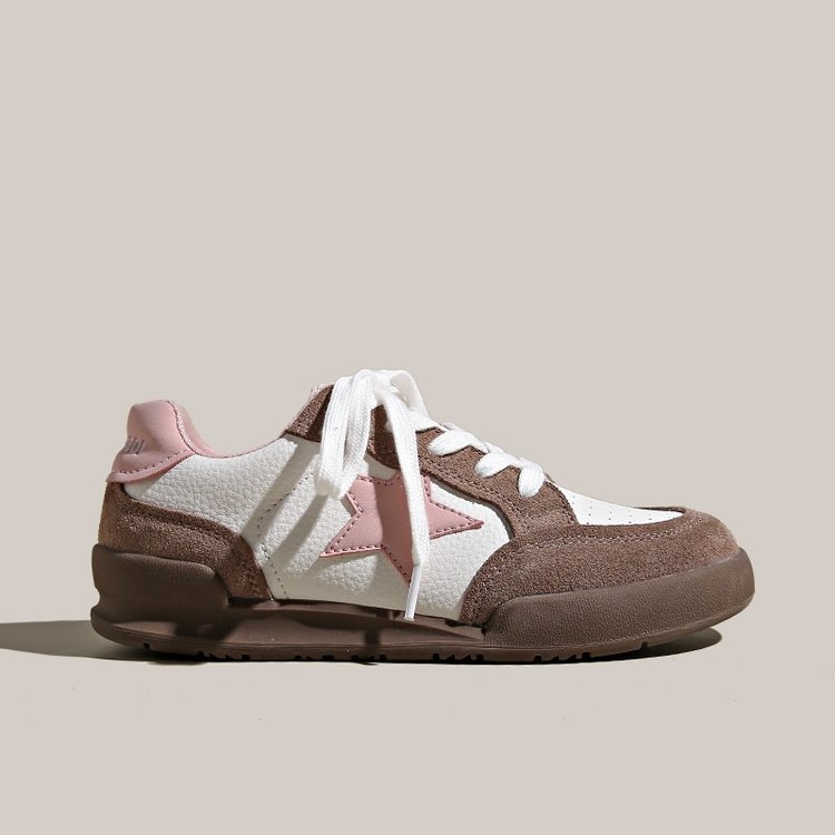 Niche retro contrasting star board shoes women's 2025 new fashion and versatile platform casual sports training shoes