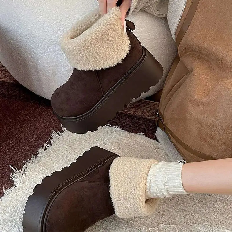 womens winter heightening snow boots thick-soled Australian leather thermal ankle boots 251104