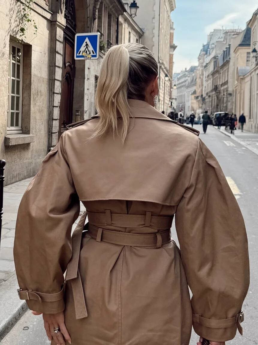 winter jacket women Ladies Jacket Autumn Vintage Hooded Windbreaker Standing Collar Short Coats Lace Up Oversize Outwear New Trending Products