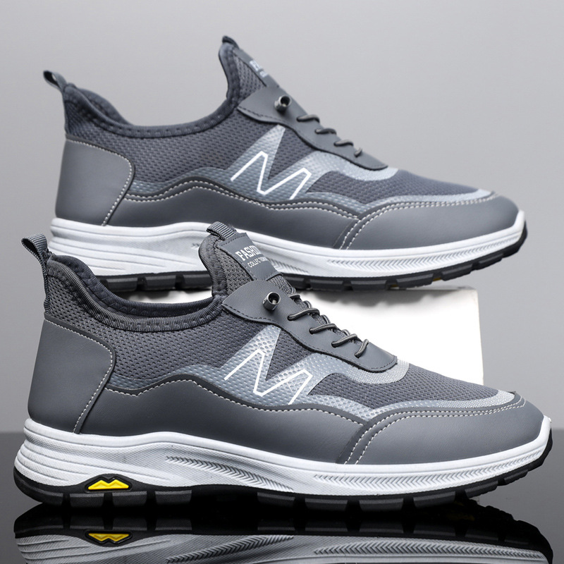 Breathable casual men's shoes large size 2025 spring/summer new trend low-top light sports shoes outdoor walking soft sole wear-resistant shoes b