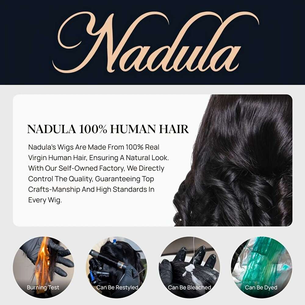 Nadula Bye Knots 7X5 HD Lace Front Wig Glueless Human - Brazilian Hair Density 150%, Pre Plucked Bleached Kinky/Straight For Black, Look Put On & Go W