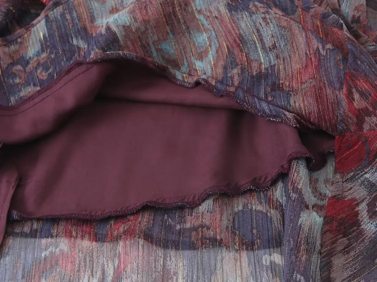 RARA 2025 Womens Mini Skirt with Wrap n and Ruffled Hem All over Pattern Ideal for Casual and Summer Outings 250402