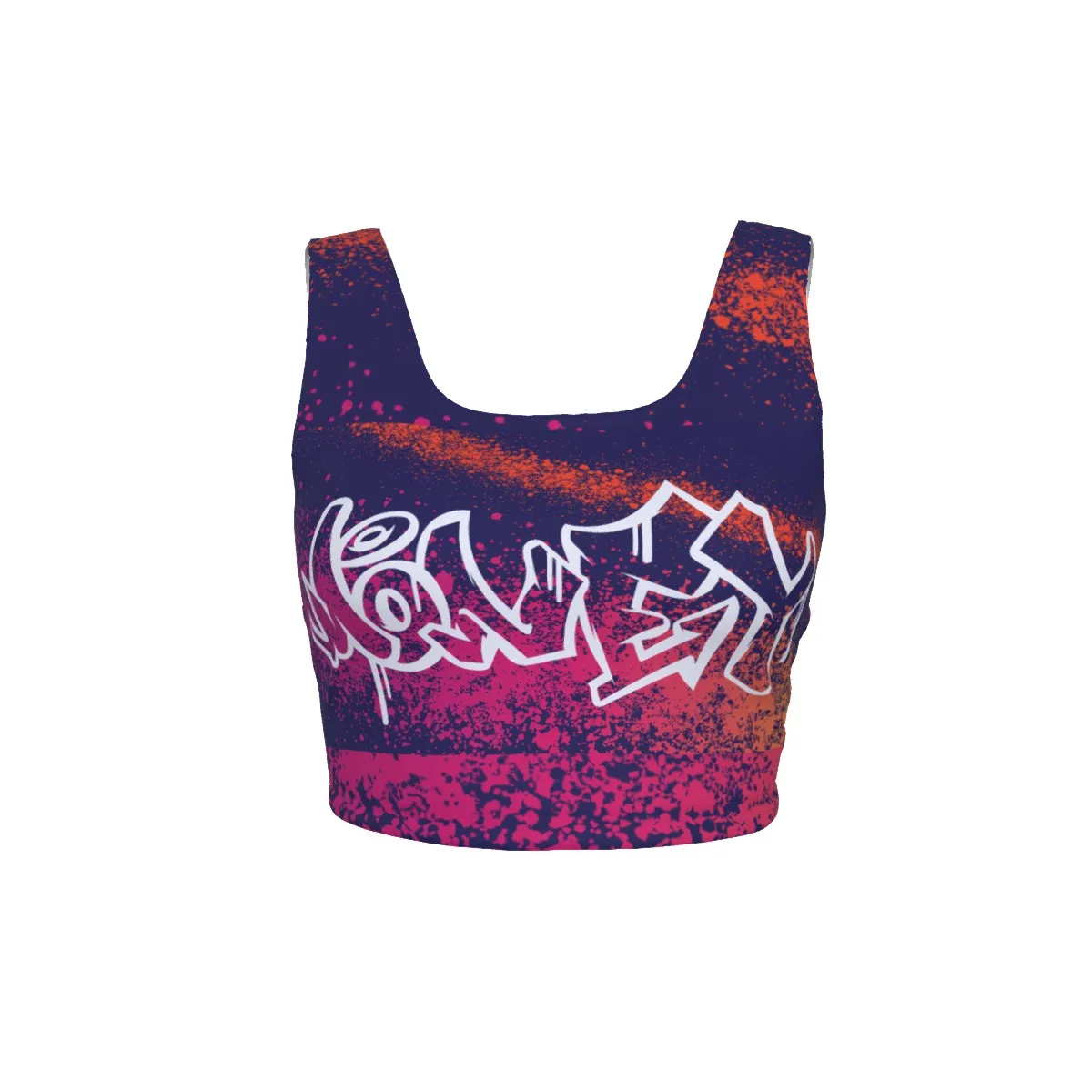 Women's Back Cross Sports Bra All-Over Print, Medium Support Workout Bra with Removable Pads, Crisscross Back Fitness Top
