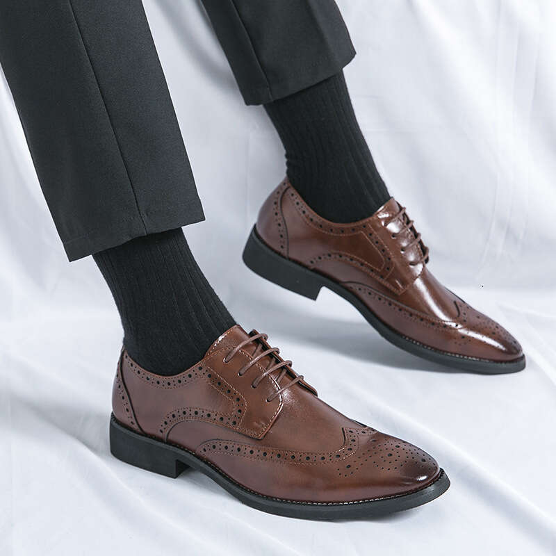 Large Block New British Sculpture Men's Casual Leather Shoes Me