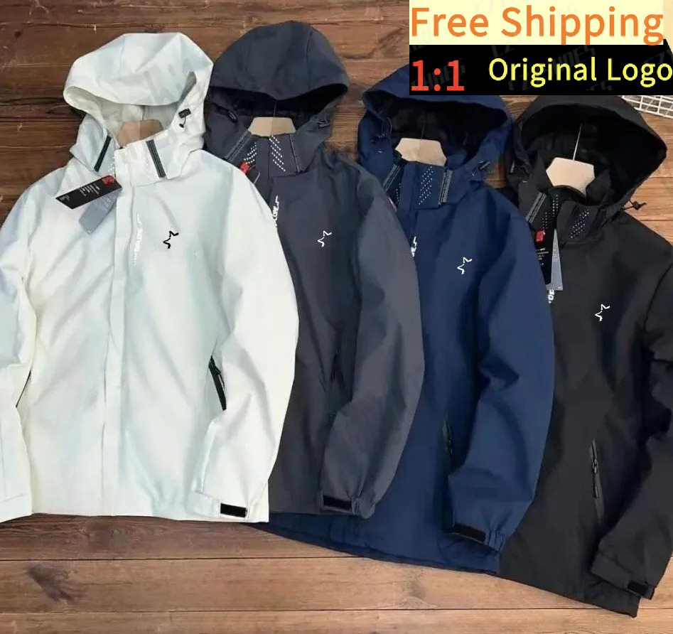 Men's jackets waterproof jacket outdoor essential casual designer brand men's Outerwear windbreaker hooded printed logo fashionable men's jacket asian size