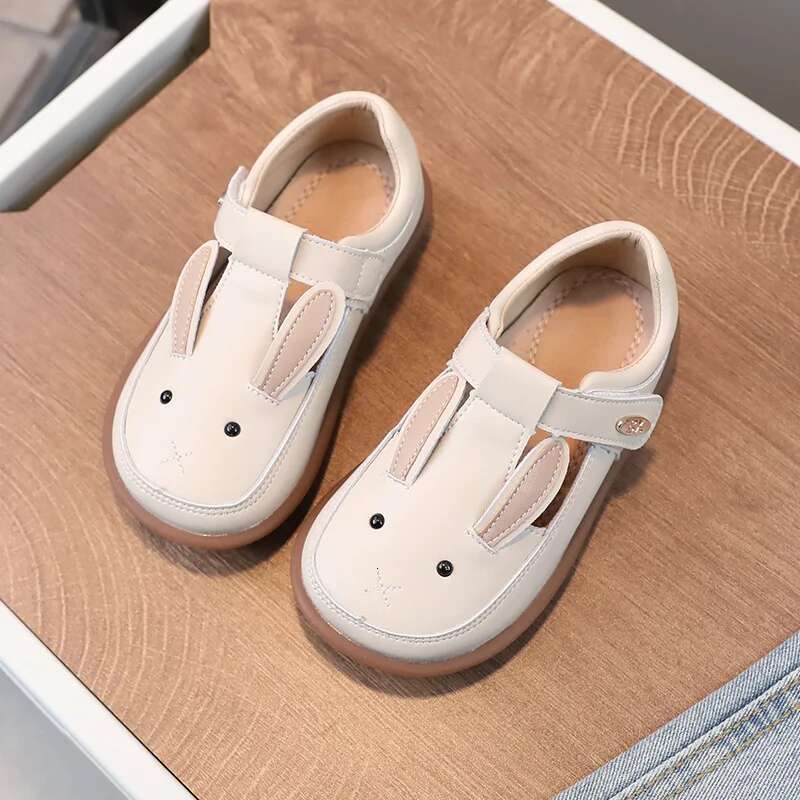 2025 New Cartoon Rabbit Male Baby Children's Casual Girl Designer Fashion Flat Shoes Anti slip Soft soled Children's Leather Shoes
