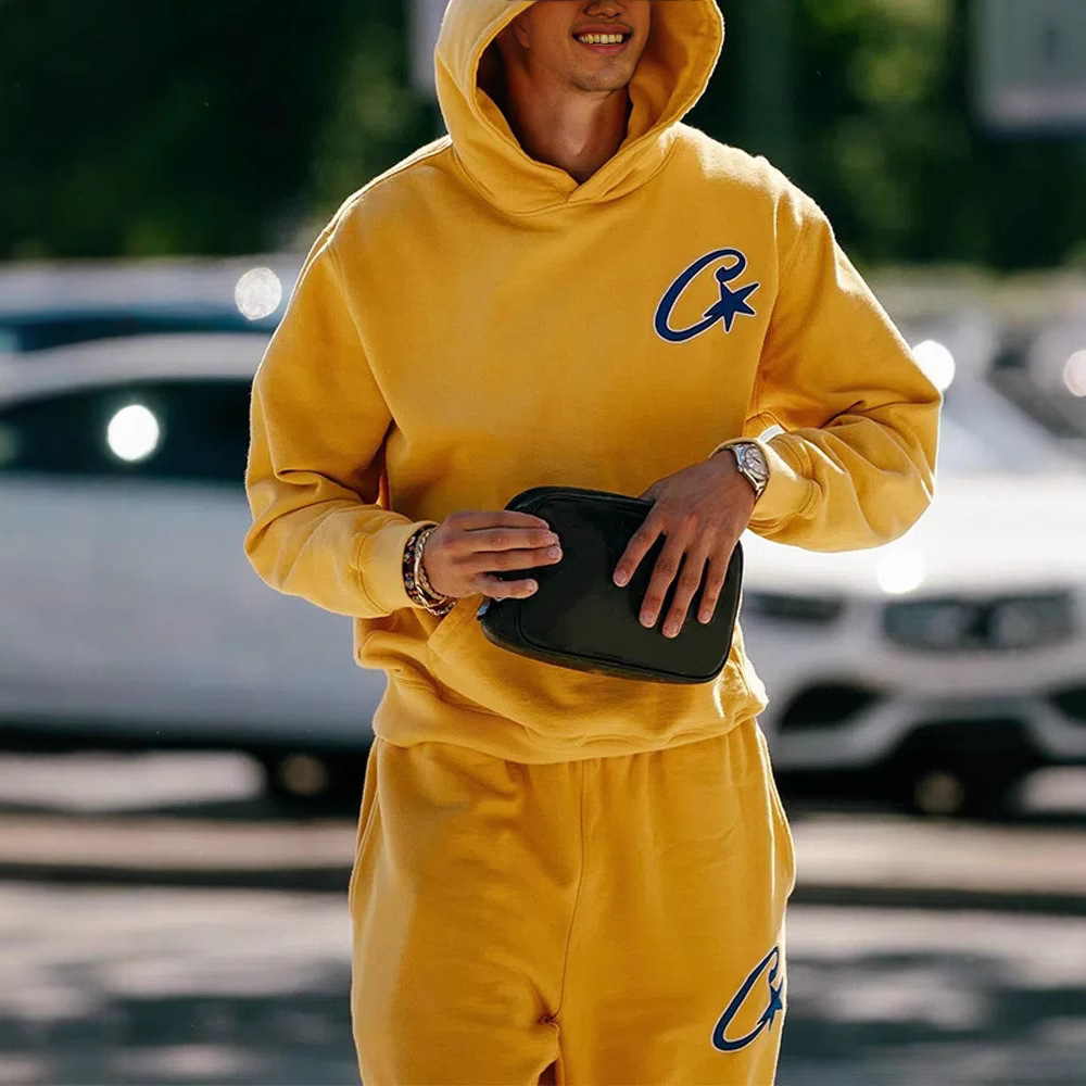 Men's Tracksuits Two-piece Black Suit Fashion Pattern Hoodie Men Clothing Harajuku Gothic Women Chic Sports Pants Couple Sportswear