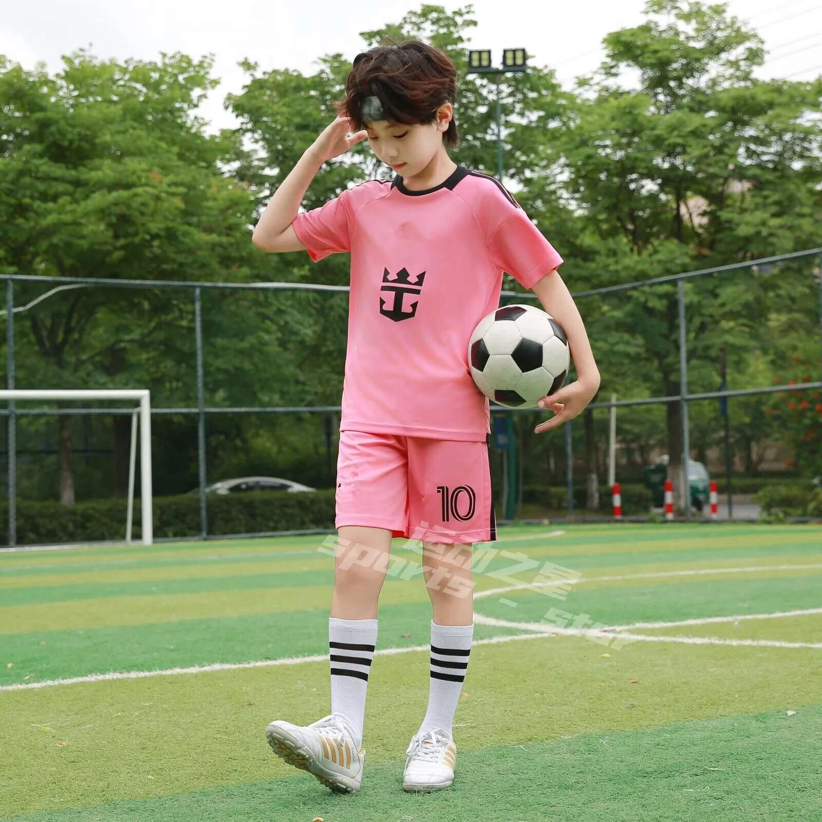 Children's Sports Suit Boy Girl Messis Fans Training Wear Games Rugby Football Shirt Men Kids Child Sets Kit Uniform