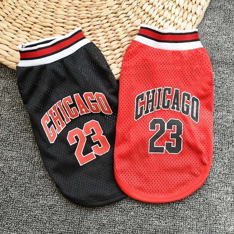Mesh Breathable Sport Dog Jersey Basketball Clothes Puppy T-Shirt Summer Pet Cat Shirts For Small Large Dogs