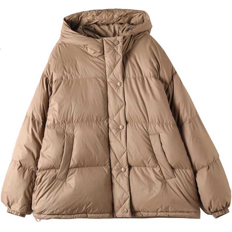 Schinteon Women 90 White Duck Down Jacket Loose Casual Over Size Winter Warm Thick Outwear High Quality with Hood Coat 2023 NewT251105