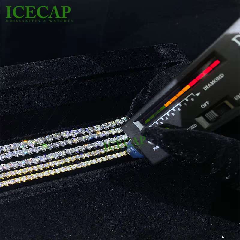 Icecap 3/4/5MM Tennis Bracelet Iced Out Moissanite 925 Sterling Silver Trending Bracelet Fashion Jewelry Womens Tennis Bracelet