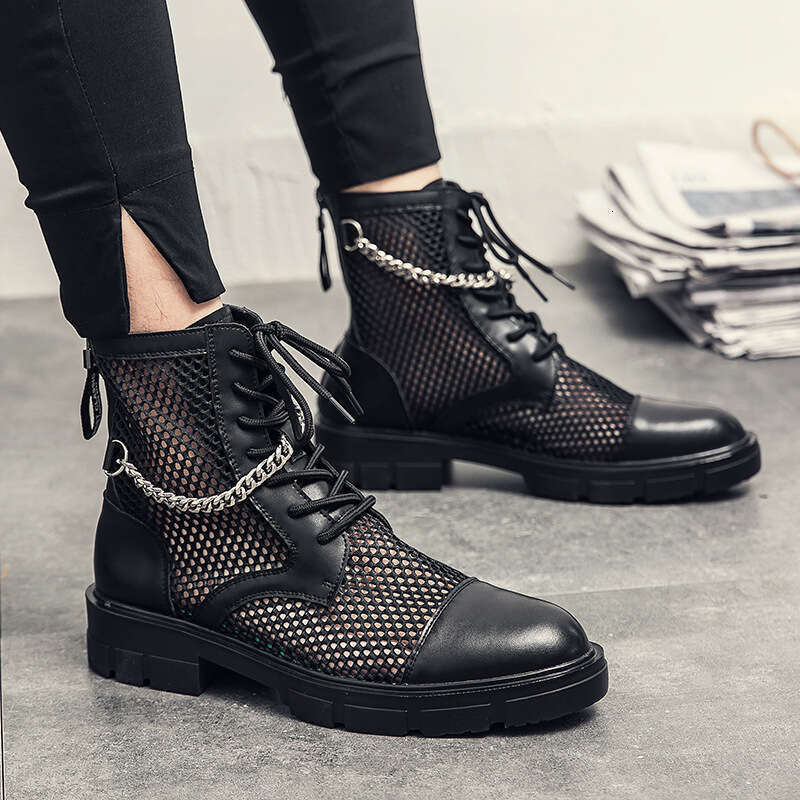 Large size breathable summer 2023, hollow mesh men's for men in sizes 38-46, Martin boots