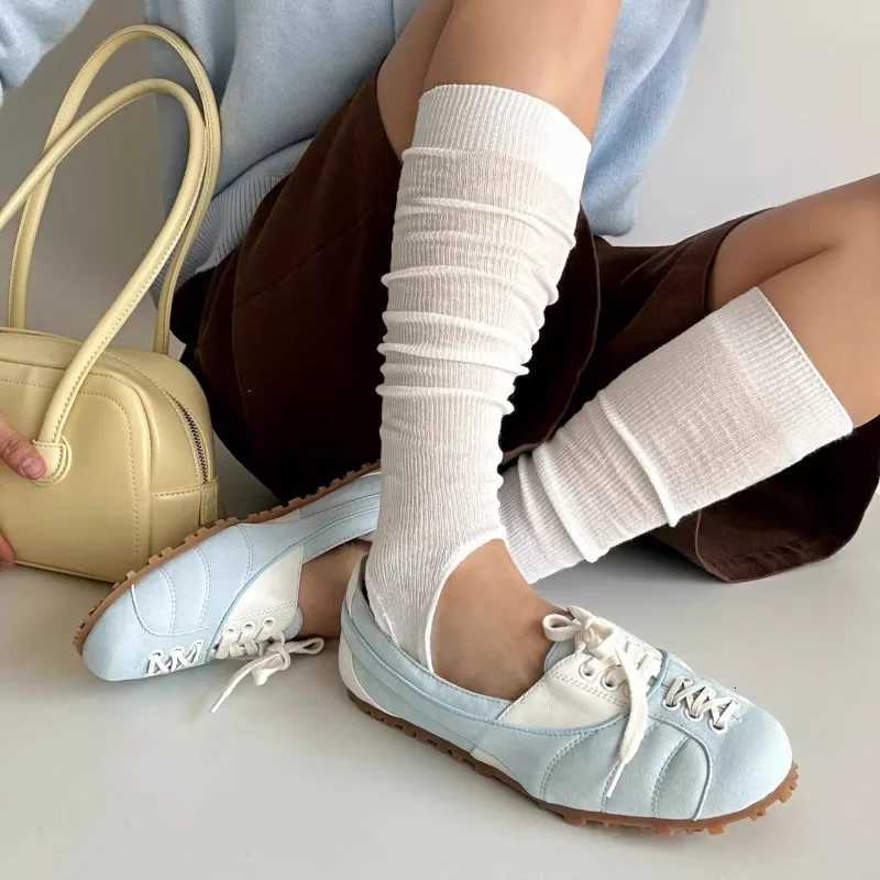 Stylish New Mary Jane Shoes Round Toe Light Mouth Color Block Front Lace-Up Slip Soft Sole Flat Single Shoes Y251105
