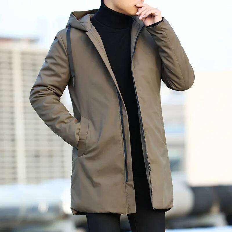 Autumn Winter Men's Trench Male Windbreaker Outerwear Jaquet Man Coat Casual Thicken Warm Hooded Parkas Men Jackets