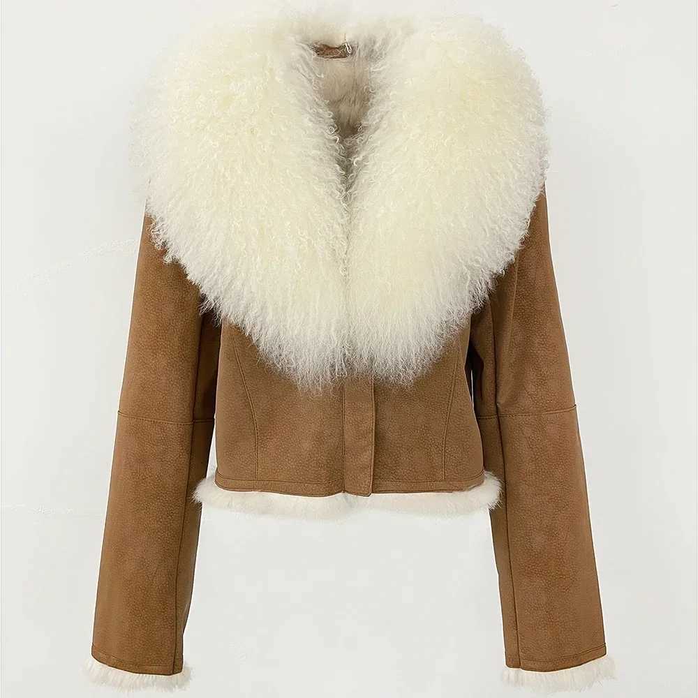 OFTBUY Real Mongolian Shp Fur Coat Long Sve Rabbit Fur Warm Autumn Winter New 2025 Lining Suede Fashion Fur Jacket Women W251105